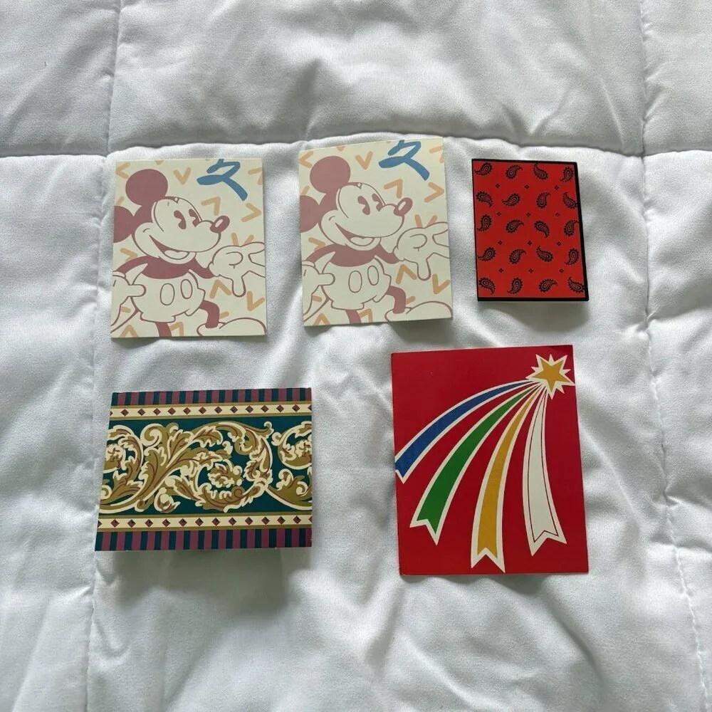 Vintage 80s 90s Disney Lot Of 5 Unused MINI Cards Junk Journal Scrapbook‎